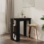 Mesa bar con estante madera contrachapada negro 102x50x103,5 cm