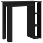 Mesa bar con estante madera contrachapada negro 102x50x103,5 cm