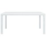 Mesa de jardín plástico aspecto de ratán blanco 150x90x72 cm