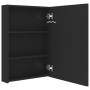 Armario de baño con espejo LED negro brillante 50x13x70 cm