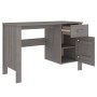 Escritorio HAMAR madera maciza de pino gris claro 113x50x75 cm