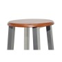 Taburetes de cocina 2 unidades de acero con asiento MDF