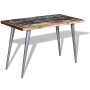 Mesa de comedor de madera maciza reciclada 120x60x76 cm