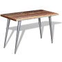 Mesa de comedor de madera maciza reciclada 120x60x76 cm
