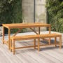 Banco de jardín madera maciza de acacia 150 cm