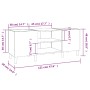 Mueble discos madera contrachapada blanco brillo 121x38x48 cm