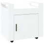 Carrito de escritorio contrachapada blanco brillo 60x45x60 cm