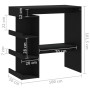 Mesa bar estante almacenaje contrachapada negro 100x50x101,5 cm