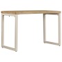 Mesa de comedor de madera maciza de mango y acero 115x55x76 cm