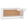 Armario de madera contrachapada blanco brillante 70x32,5x35 cm