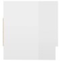 Armario de madera contrachapada blanco brillante 70x32,5x35 cm