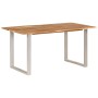Mesa de comedor de madera maciza de acacia 154x80x76 cm