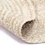 Alfombra de yute tejida a mano blanco y natural 120 cm