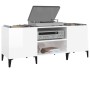 Mueble para discos madera contrachapada blanco 121x38x48 cm