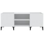 Mueble para discos madera contrachapada blanco 121x38x48 cm