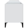 Mueble para discos madera contrachapada blanco 121x38x48 cm