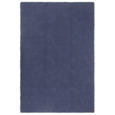 Alfombra rectangular algodón azul marino 160x230 cm