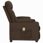 Silla de masaje elevable de tela marrón oscuro