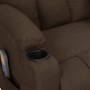 Silla de masaje elevable de tela marrón oscuro