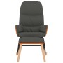 Silla mecedora con reposapiés tela gris oscuro