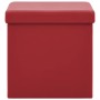 Taburete con almacenaje plegable rojo vino tinto PVC