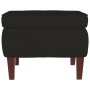 Sillón mecedora patas madera y taburete terciopelo negro