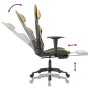 Silla gaming con reposapiés cuero sintético negro dorado