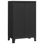 Baúl de almacenaje industrial metal negro 70x40x115 cm