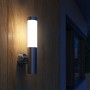 2 Apliques de exterior, lámparas de pared, acero inoxidable