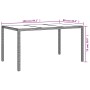 Mesa jardín vidrio templado ratán sintético 150x90x75 cm marrón