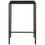 Mesa alta de jardín ratán sintético y vidrio marrón 70x70x110 cm
