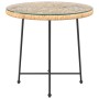 Mesa de comedor de vidrio templado y acero Ø80 cm