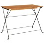 Mesa de cafetería plegable madera acacia y acero 100x54x71 cm
