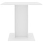 Mesa de comedor de madera contrachapada blanco 80x80x75 cm