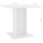 Mesa de comedor de madera contrachapada blanco 80x80x75 cm