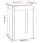 Mesa de comedor madera maciza de pino blanca 55x55x75 cm