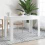 Mesa de comedor madera de ingeniería blanco brillo 120x60x76 cm