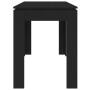 Mesa de comedor de madera contrachapada negro 120x60x76 cm