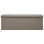 Banco de almacenamiento plegable lino sintético gris taupe