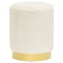 Hocker redondo blanco peluche