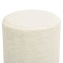 Hocker redondo blanco peluche