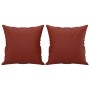 Cojines decorativos 2 uds cuero sintético rojo tinto 40x40 cm