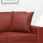 Cojines decorativos 2 uds cuero sintético rojo tinto 40x40 cm