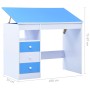 Escritorio infantil de dibujo inclinable azul y blanco