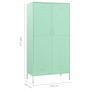 Armario de acero verde menta 90x50x180 cm