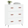 Cómoda madera de ingeniería blanco 69,5x34x90 cm