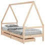 Estructura de cama para niños con cajones madera pino 90x200 cm
