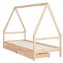 Estructura de cama para niños con cajones madera pino 90x200 cm