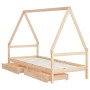 Estructura de cama para niños con cajones madera pino 90x200 cm