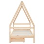 Estructura de cama para niños con cajones madera pino 90x200 cm
